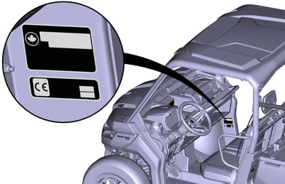 Vehicle identification number (VIN) location